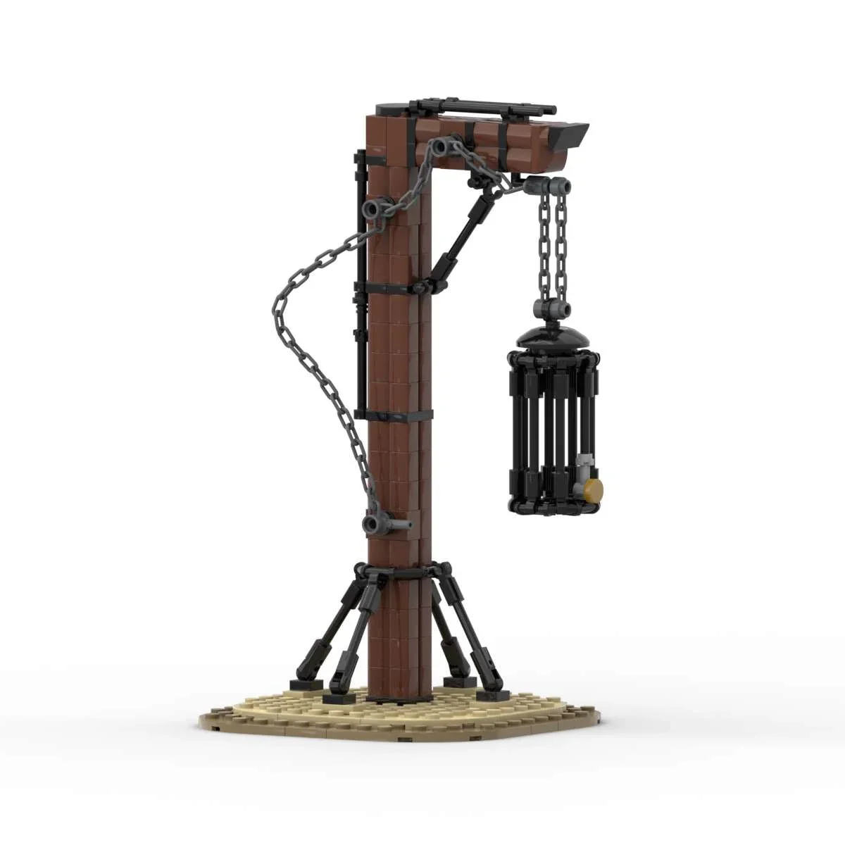 Creative Skeleton Man Hanging Cage Model Kid Assembly Toy Boy Birthday Gift MOC Medieval Torture Instruments Building Blocks Kit