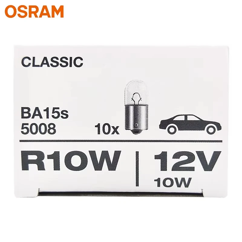 OSRAM R10W 5008 Original Car Rear Lamp OEM Auto Signal Bulb Standard Interior License Plate Light 10W 12V Wholesale 10pcs