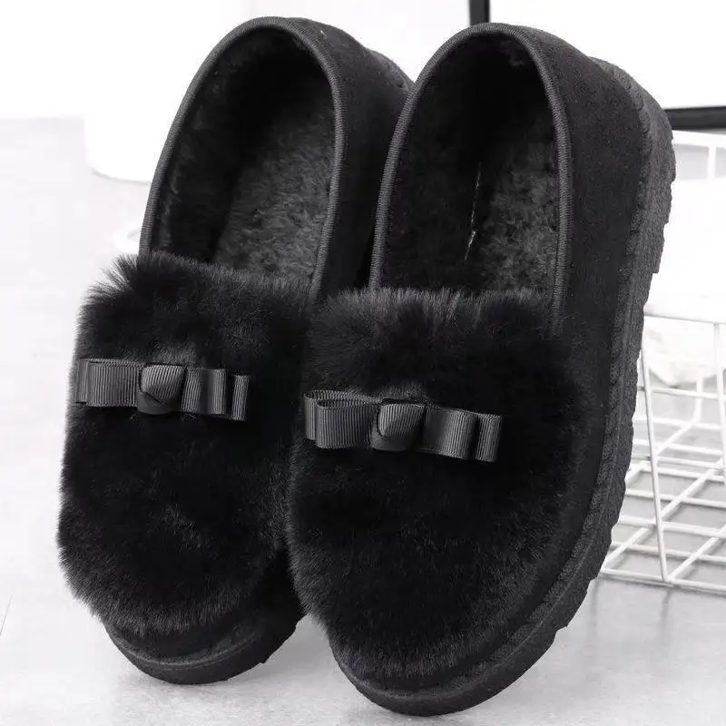 New In 2022  Winter  Listing Shoes Women Shoe Fleece Lined Home Indoor  Bean Shoes  Women's Cotton Snow Boots Free Shipping