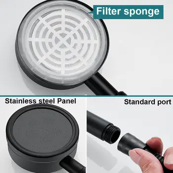 Sada sprchové hlavice z nerezové oceli 304, sprchování a koupání, ruční vysokotlaká sprchová hlavice pro domácí použití, koupelnové příslušenství 10 nejlepší prodej Sprchová hlavice SUS304 - №9