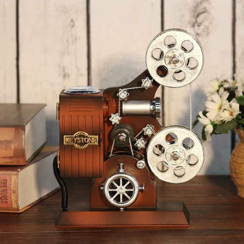 Filmprojektor Musik Melodie Box Geburtstagsgeschenke Vintage Spieluhr Urlaubszubehör Party Requisiten