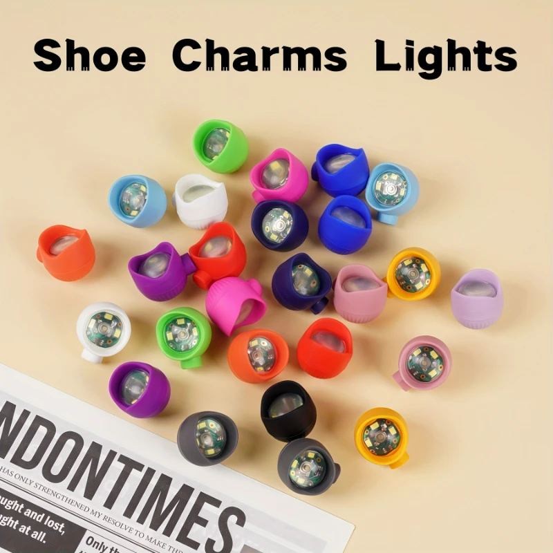 

2Pcs Jibbitz Shaped Led Shoe Clips With Motion-Activated 3-Mode Lighting Durable Pvc For Sneakers Perfect For Hiking,Running