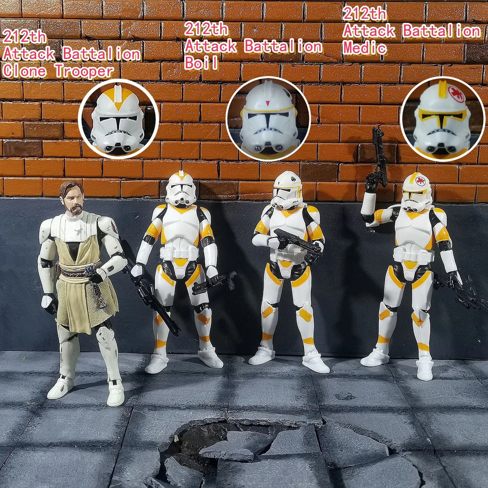 Star Wars-Clon Trooper 3,75 104th wolfepack Battle Plo Koon 212th, figura de acción, Obi-Wan, juguetes, modelo suelto, 1/18 pulgadas