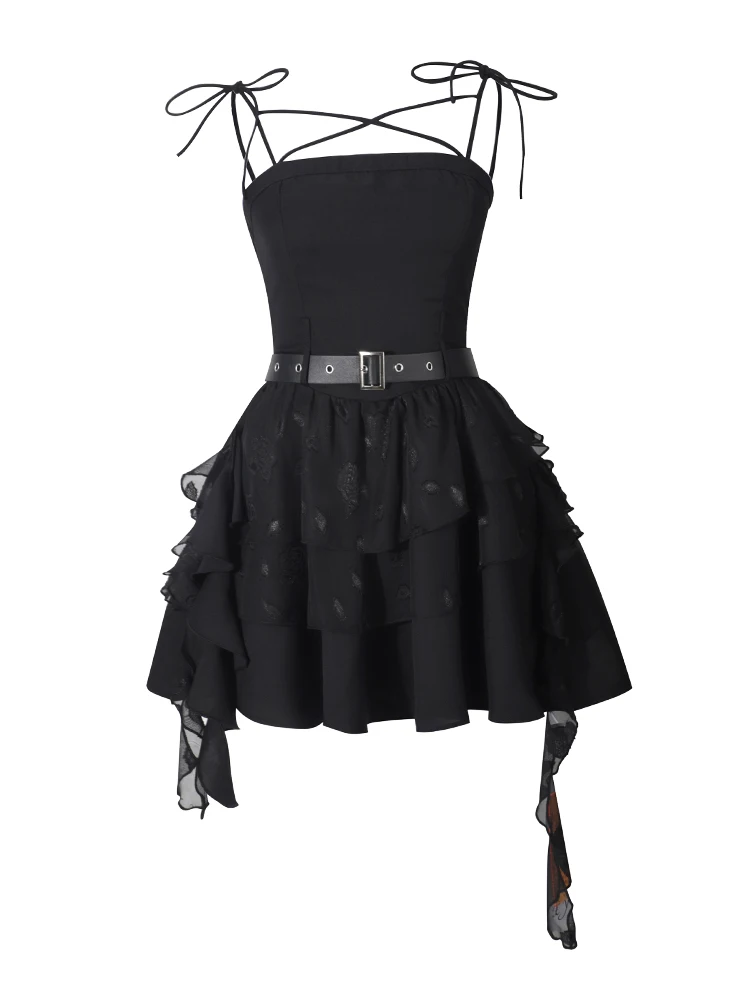 

Summer Dark Academia Gothic Prom Gown Evening Vintage Mini Tunic Dress Y2k Streetwear Women Frocks One-Piece Party Club Grunge