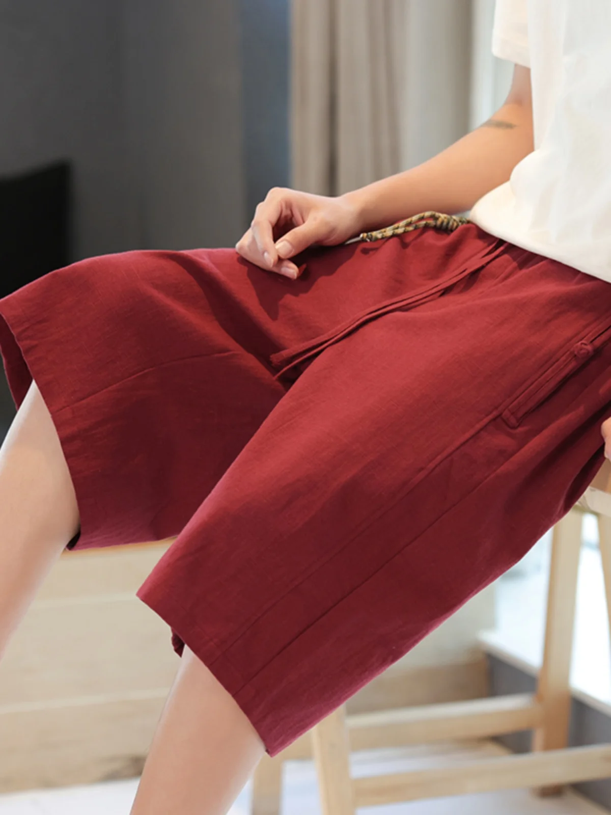 

Men's Summer Loose Fit Linen orts Breathable Thin Cotton Linen Pants Straight Leg Casual Summer Wear Comfortable Loose Fit