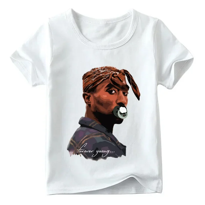 2D Short Sleeve T Shirt Classic 2Pac Portrait Graffiti Print O-Neck Tee Hip Hop Style Top Daily Street Fashion Loose Tee