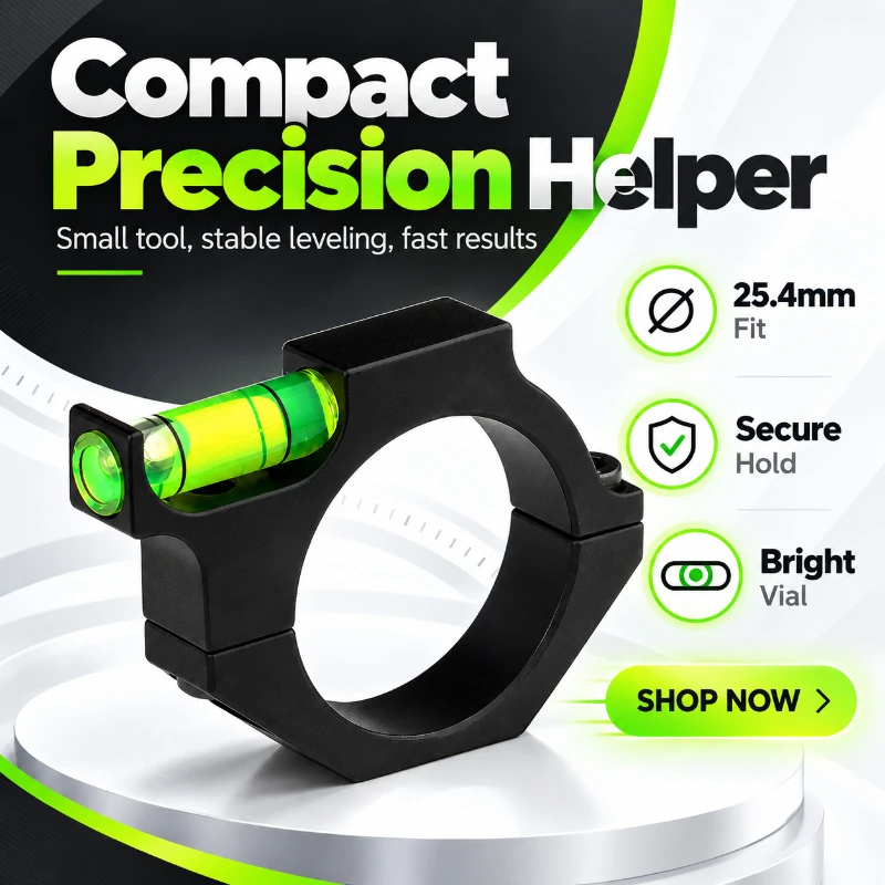 25.4mm Aluminum Pipe Clamp With Bubble Spirit Level Telescope Tube Calibration Holder