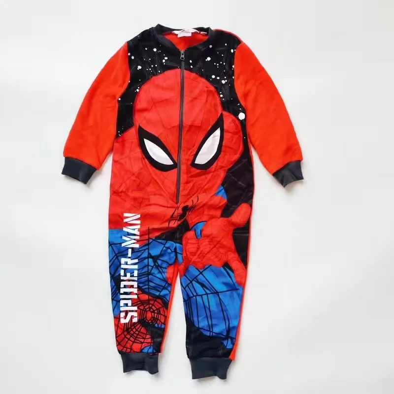 Spring Autumn Baby Rompers Boy Girl Jumpsuit Long Sleeve Cartoon Spider Man Hulk Frozen Anna Elsa Print Pajamas Kid Outfits 2-8T