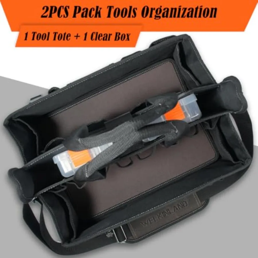 20 جيوب أداة كهربائي حمل 16 بوصة واسعة مفتوحة العلوي مشمع قماش أدوات كهربائية حقيبة الثقيلة HVAC التكنولوجيا أداة B #5