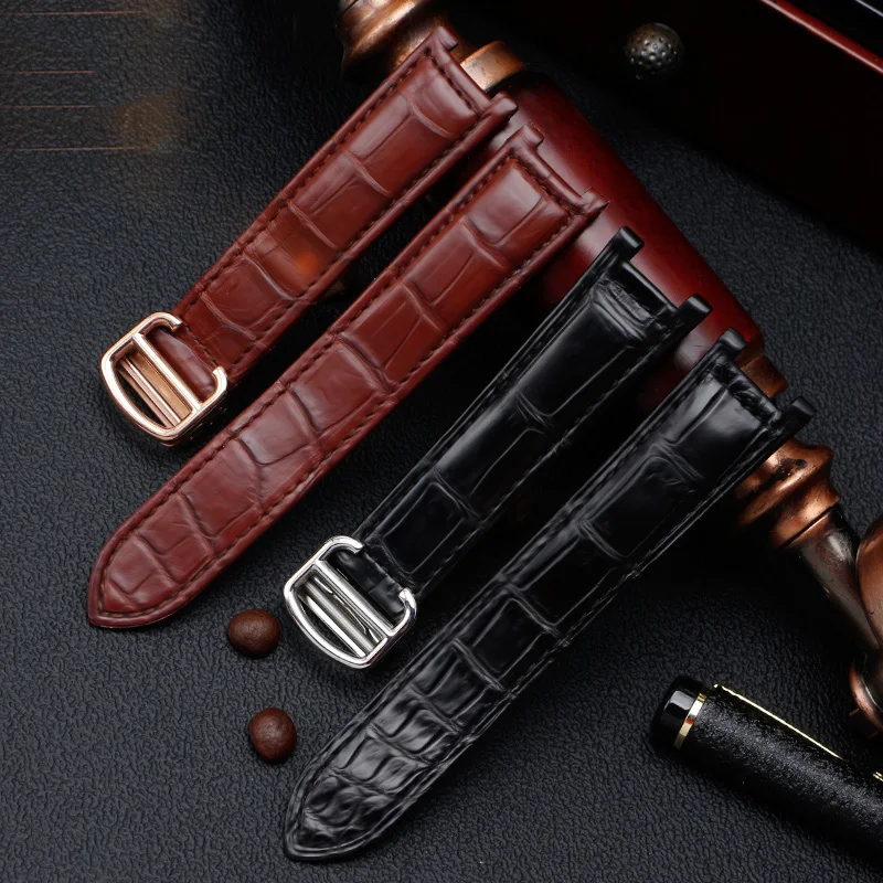 Crocodile Skin Alligator Watchband for PASHA DE CARTIER W3109151 W3018651 crocodile watch strap mens watches top brand luxury