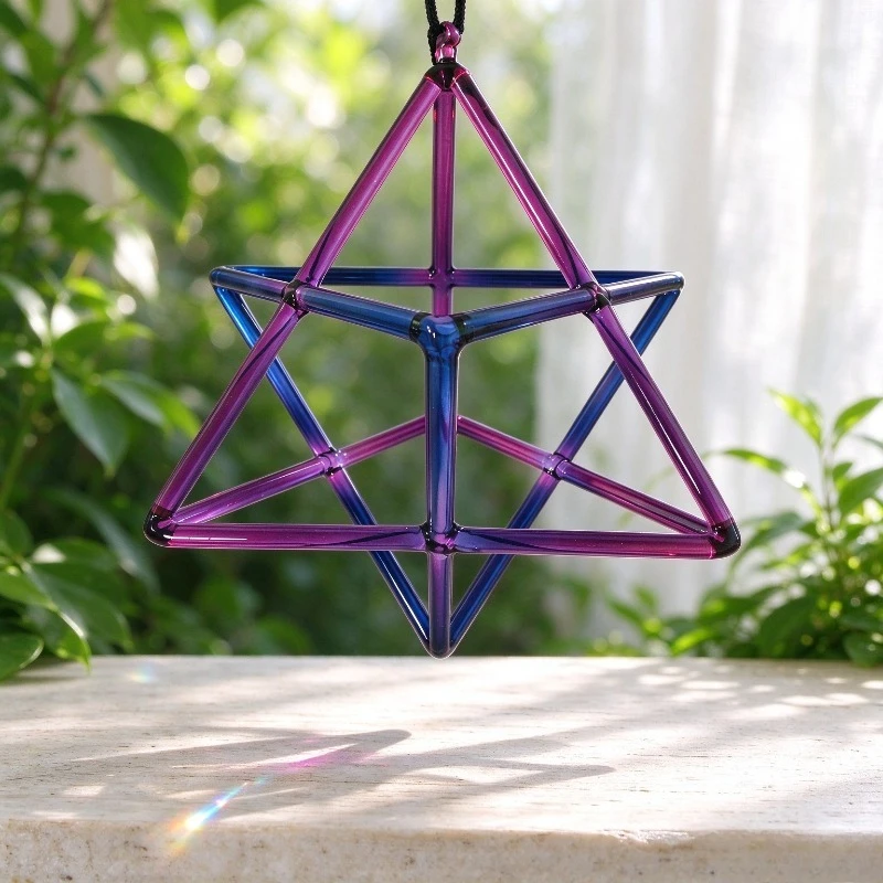 Crystal Singing Pyramid Handmade Hanging Meditation Singing Pyramids Sound Healing Quartz Triangular Tower Musical Percussion