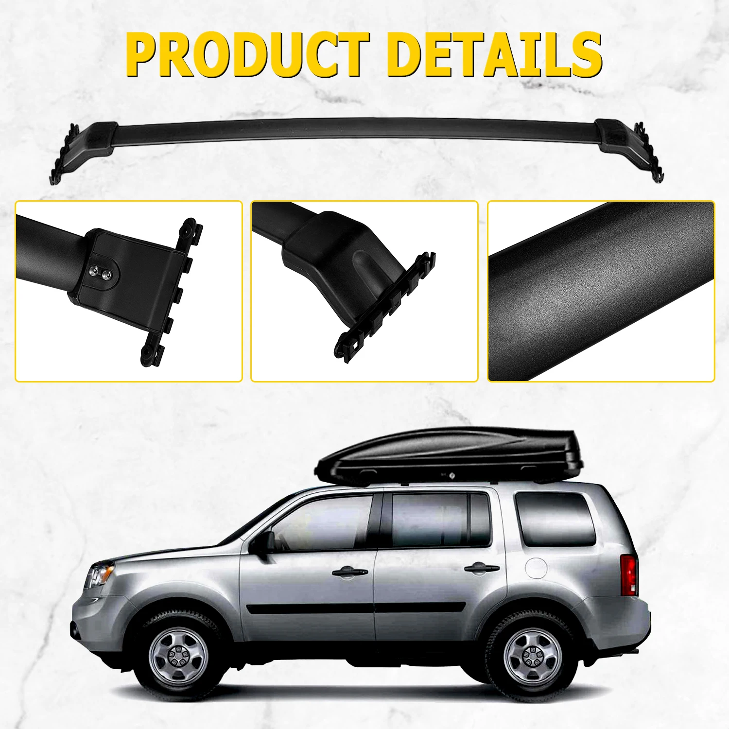 for Honda Pilot 2009-2015 Aluminium Alloy SUV Luggage Carrier Kayaks Bike Canoes Rooftop Holder 45KG Load Roof Rack Cross Bars