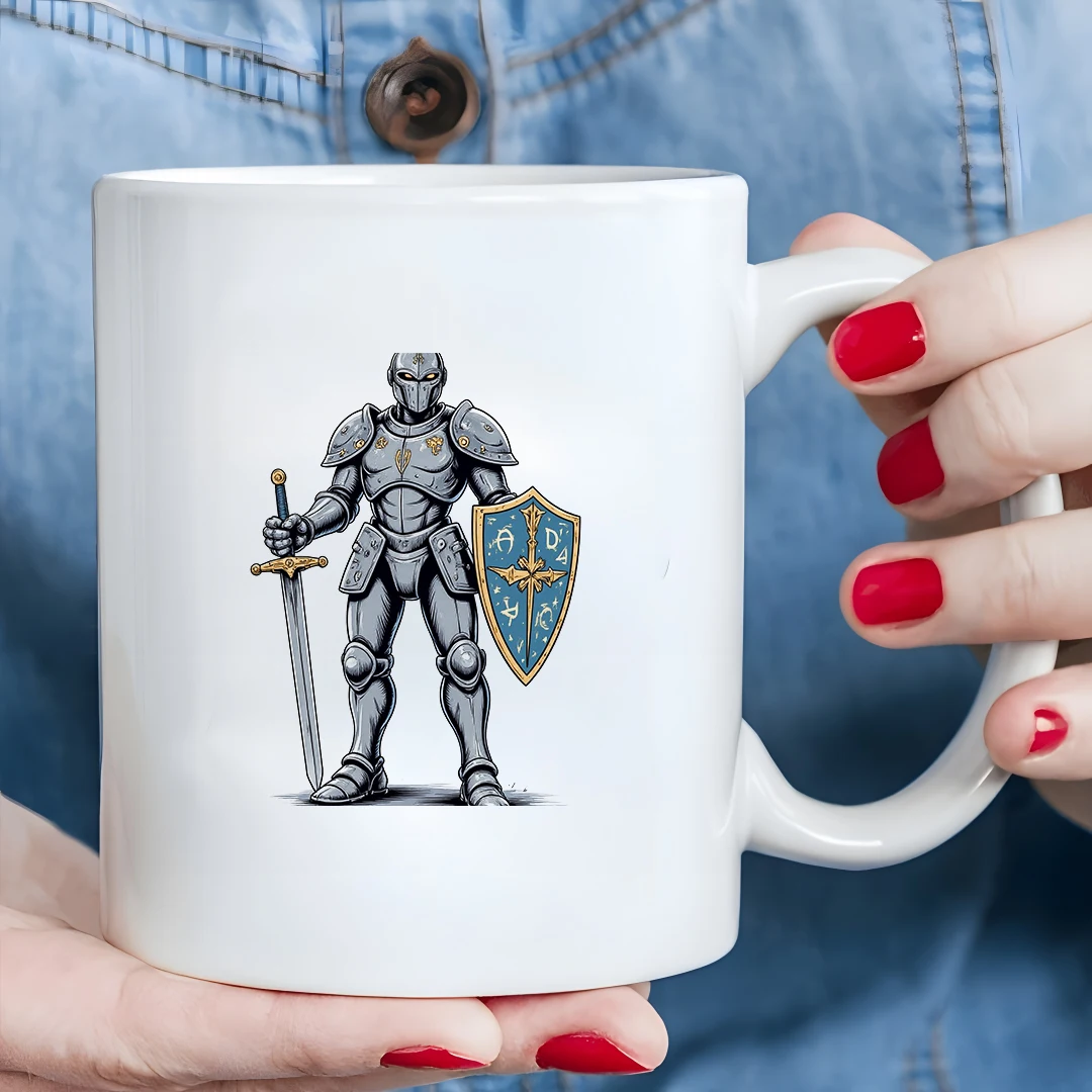 

Medieval Knight Armor Cartoon Mug 11OZ Hot & Cold Beverage Cup Christmas Gift Office Cup Home Creative Gift