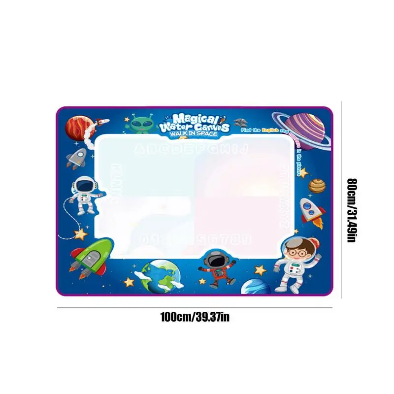 سجادة رسم مائية للأطفال ، سجادة قماشية ، خالية من الفوضى ، سجادة رسم خربش تلوين ، 100x80cm