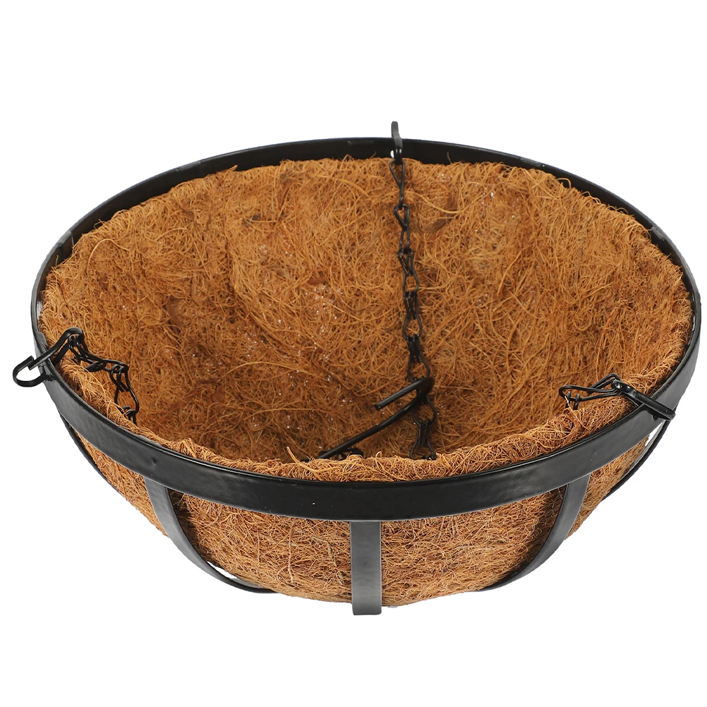 

Coconut Fiber Planter Basket Iron Hanging Pot for Plants Decorative Wall Mount Flowerpot Rustic Container