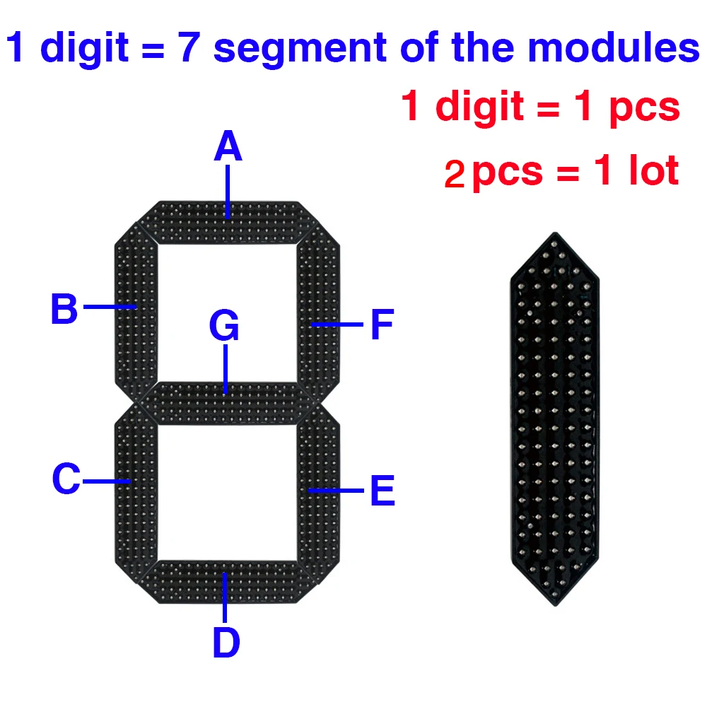 2 Buah/Lot 24 "Inci 1 Digit 7 Segmen LED Display Besar LED Digital Modul Angka untuk Harga Minyak LED Tanda Remote Control