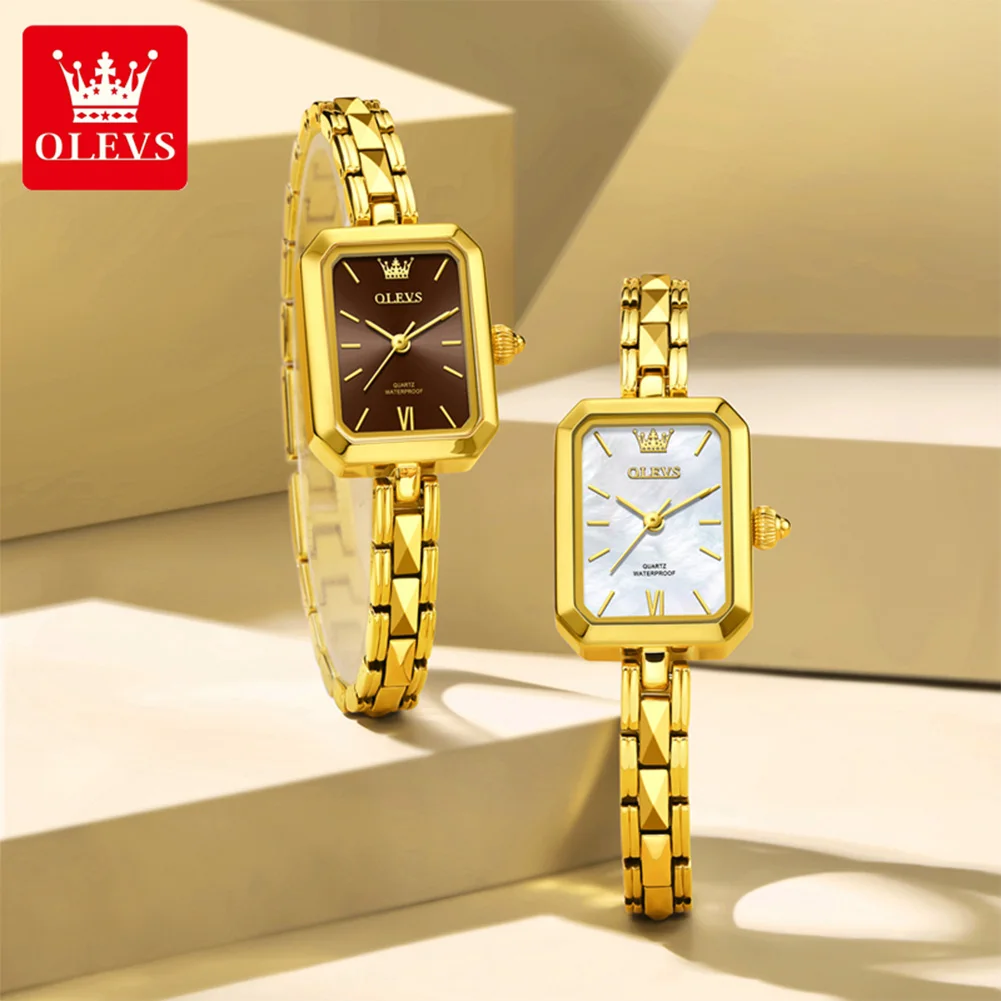 OLEVS 3691 New Watches For Woman Original Elegant Square Quartz Wristwatch Waterproof Luminous Ladies Woman Versatile Reloj