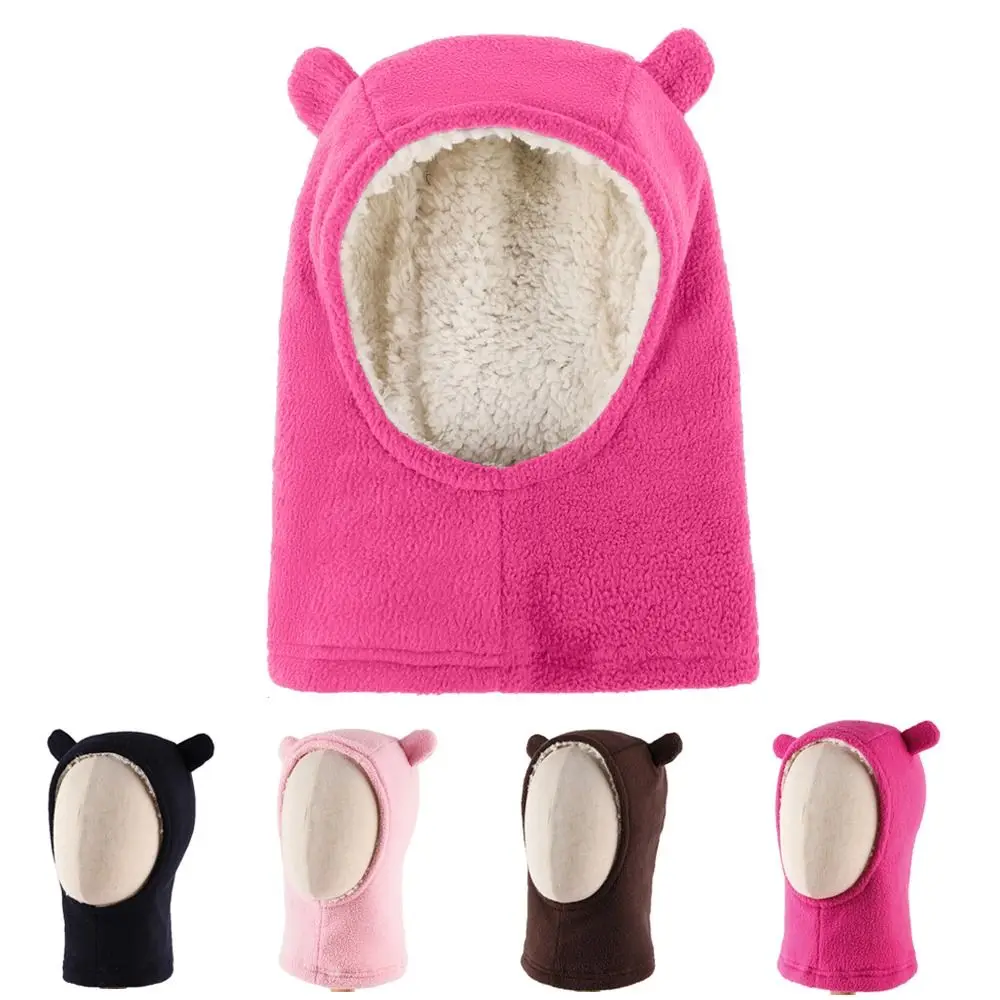 Outdoor Plush Children Scarf Hat Fleece Neck Snood Warmer Kids Caps Ear Protection Windproof Windproof Hood Beanies Boys Girls