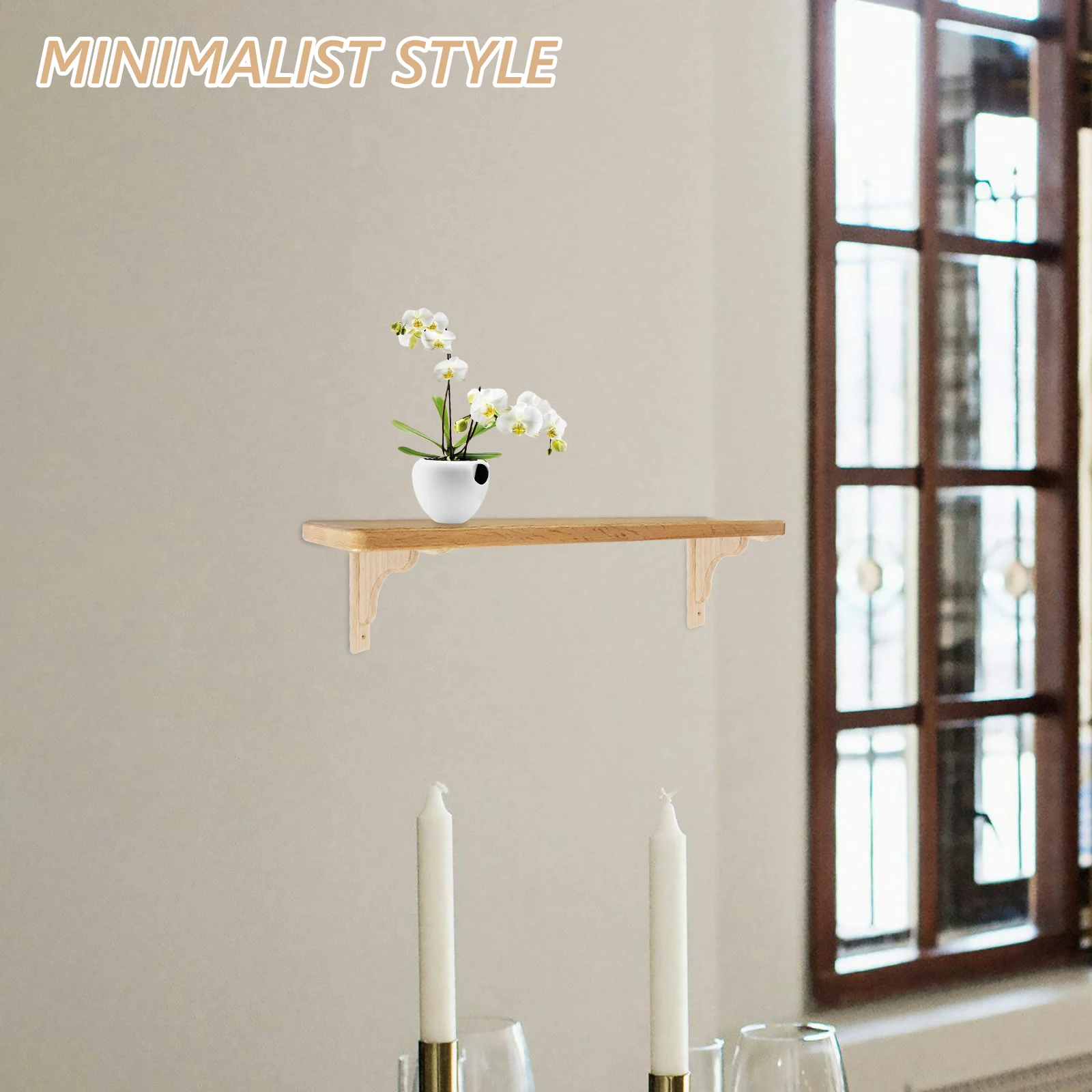

Triangular Shelf Support Bracket Wooden Corner Brackets Wall Mounted Shelves Decorative Triangle Design Solid Wood Kitchen