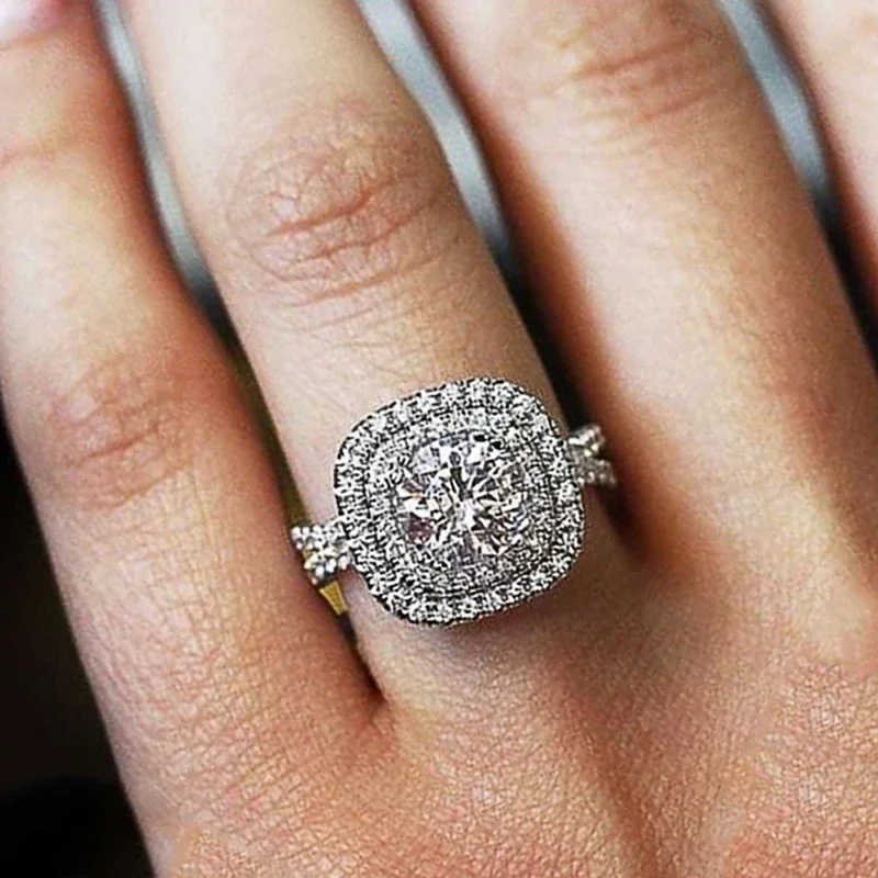 New Full Cubic Zirconia Wedding Ring for Women 2026 Newly Designed Finger Accessories Luxury Female  Party Trendy Jewelry