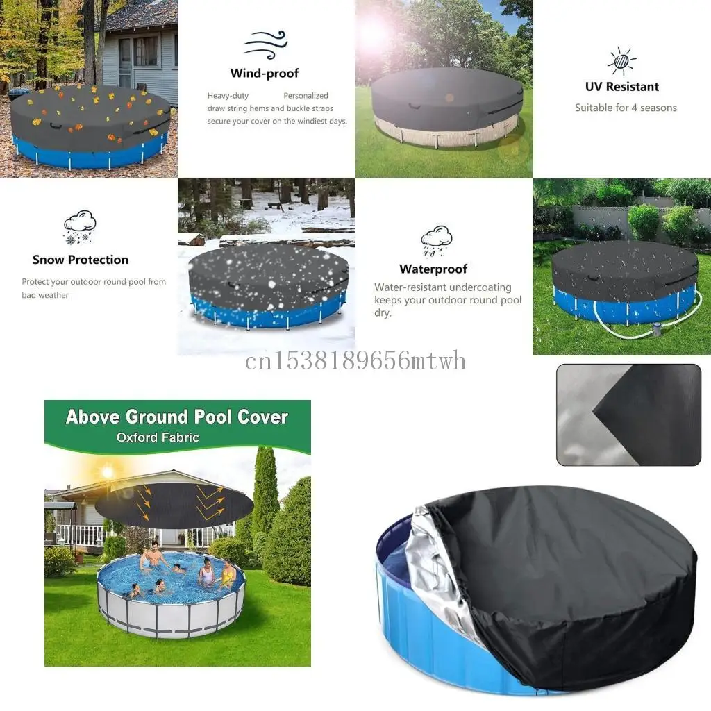 

10FT Round Bath Pool Cover Waterproof Dustproof Oxford Cloth Spa Maintenance B03D