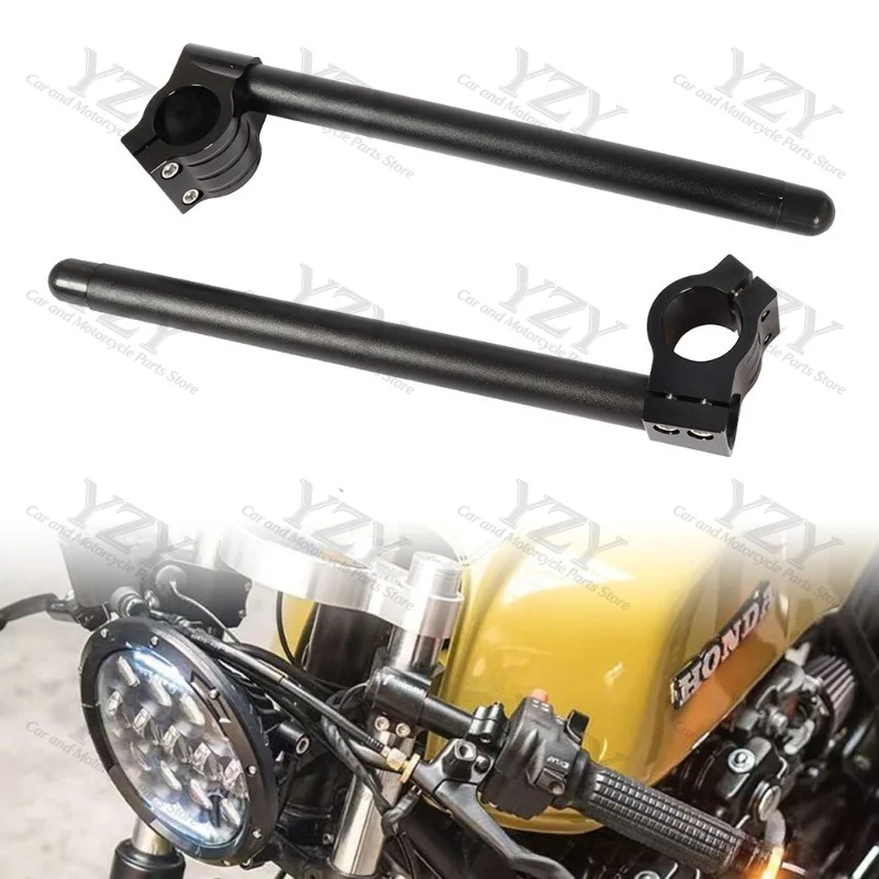 Motorcycle CNC Aluminum Separate Clip‑on Handlebars Racing Modified Handle Bar For Sport Street Bike Accessories