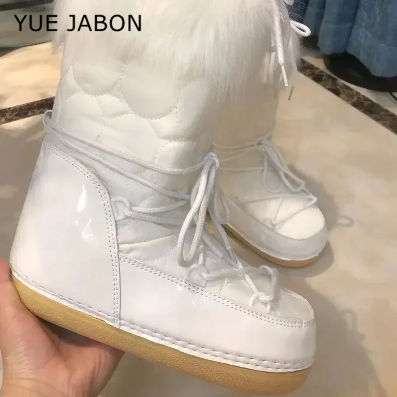 White New 2026 Winter Shoes European Fashion Space Boots Hairy Moon Shoes Snow Boots Women Plus Velvet women Shoes