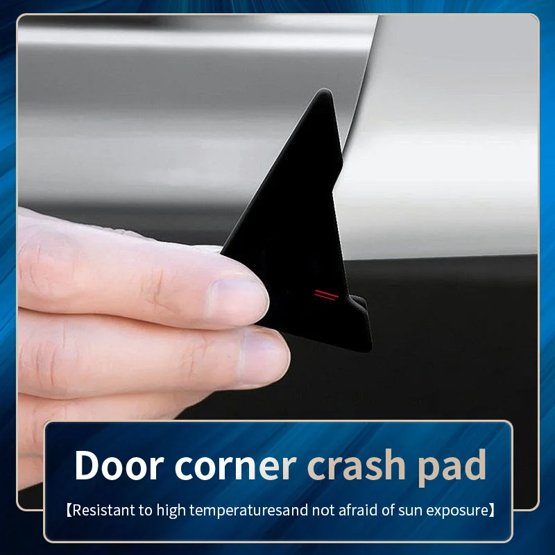 1/2 paire d'autocollants anti-collision noirs pour coin de porte de voiture, autocollant de protection anti-rayures pour coin de porte rouge à quatre fils