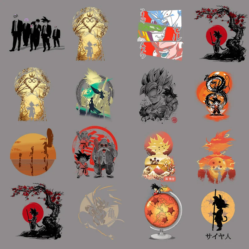 Anime Iron on Transfers Dragons T Shirt Thermo Stickers  Balls Clothing Patch Applique Stickers Fashion DIY Clothes Hoodies Gift