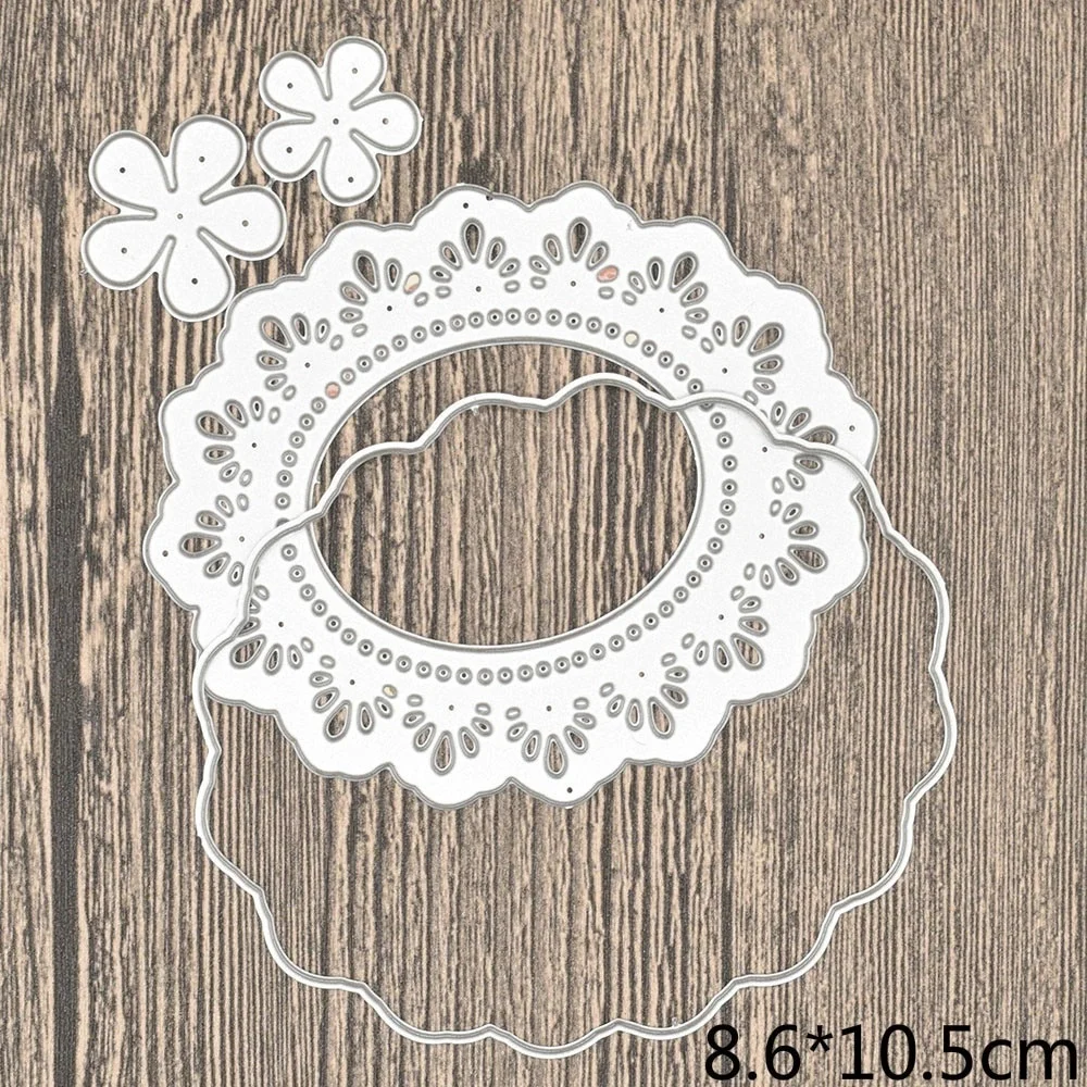 Flower Lace Oval Frame Dies Metal Cutting Dies for Scrapbooking Paper Gift Card Making