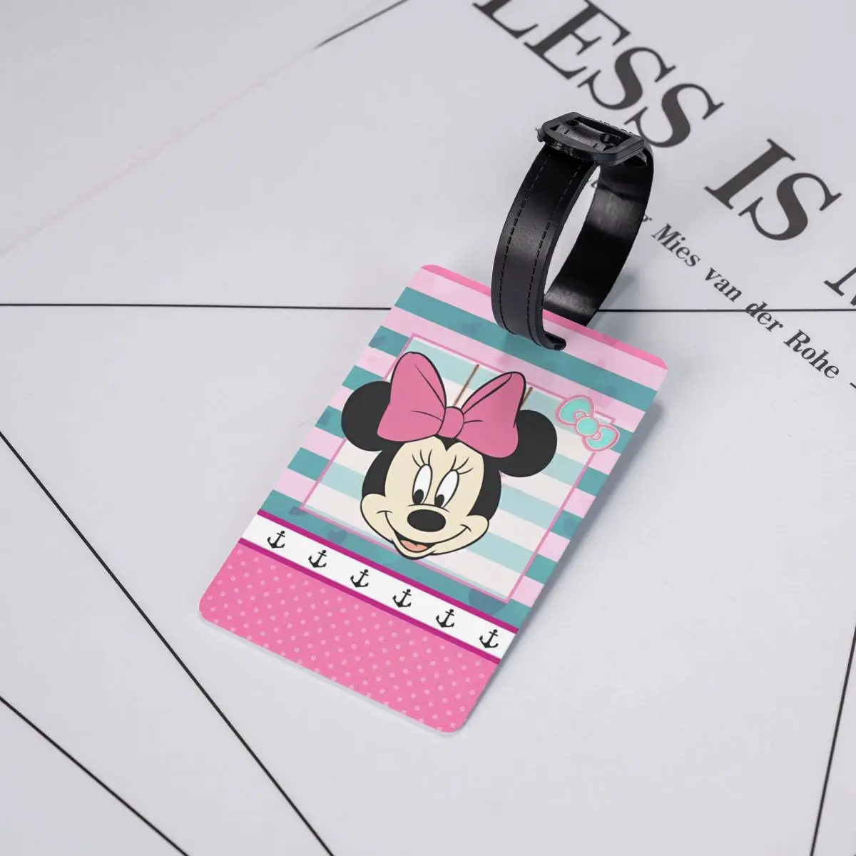 Cartoon niedlichen Minnie Mickey Mouse Gepäck anhänger Reise rosa tragbare Etikett Gepäck tasche Fall Tags Name ID Adresse Männer Gepäck anhänger