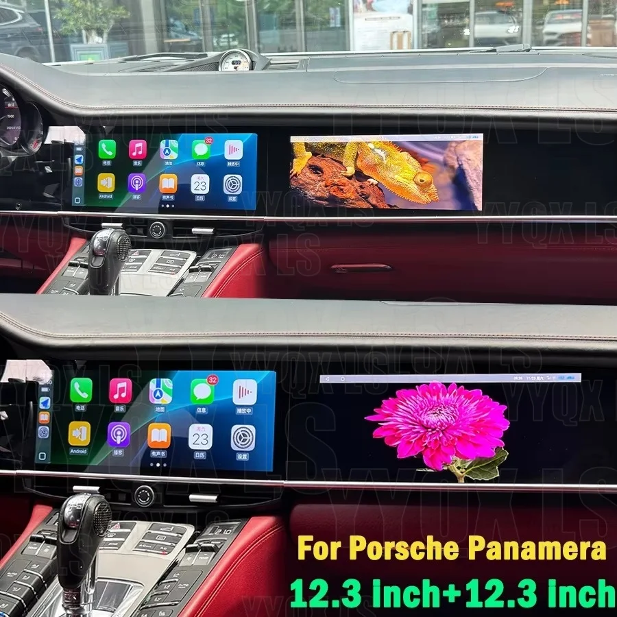 12.3 Inch + 11.4 Inch  LHD RHD Carplay For Porsche Panamera 970 Upgraded Interactive Dual Screen Android Multimedia Video Player