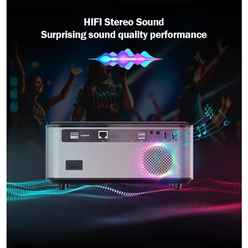 Proyektor Android WiFi 8000 Lumens Native 1080P Full HD Beamer Video LED LCD Proyektor Mini Home Theater 4K