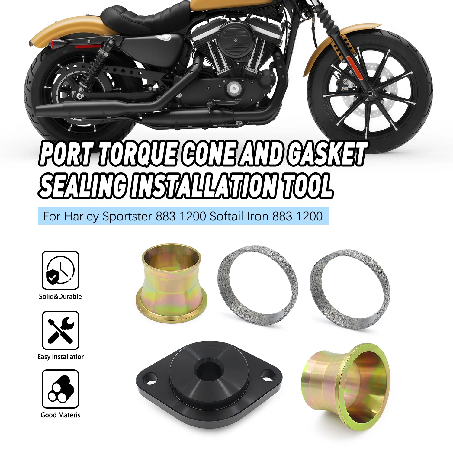 Motorcycle Gasket Seal Kit Port Torque Cone Gasket Seal Installation Tool For Harley Sportster 883 1200 Softail Iron 883 1200