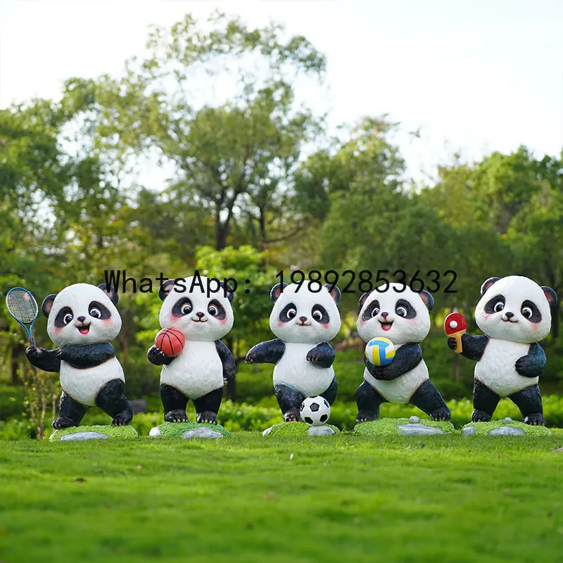 CZ Outdoor Cartoon Panda Garden Landscape Sculpture Mall School Park Zoo Simulation Decoration Ornament