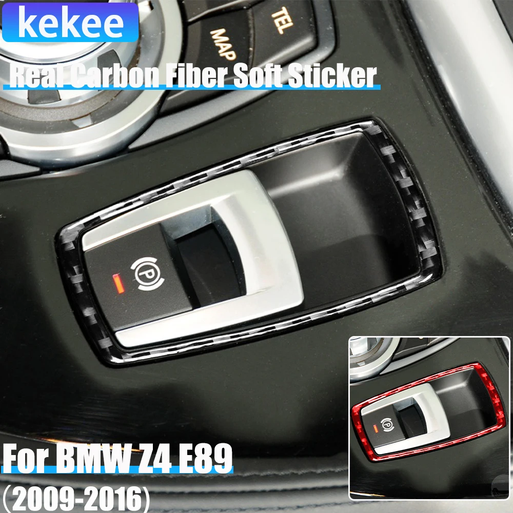

Real Carbon Fiber Car Accessories Electronic Brake Cover Soft Sticker For BMW Z4 E89 2009 2010 2011 2012 2013 2014 2015 2016