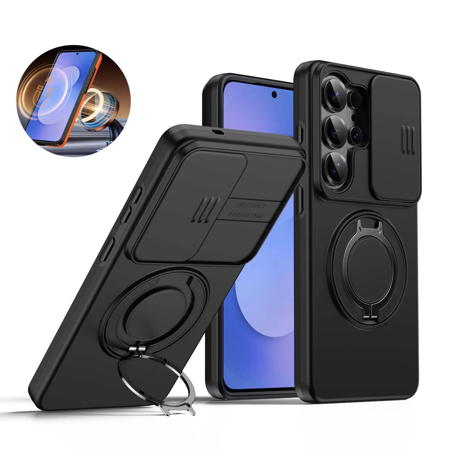 360 °   Drehbarer Magnetischer Ständer Handyhülle für Samsung Galaxy S26 S25 S24 S23 S22 Ultra Plus für Magsafe mit Kameraschutz