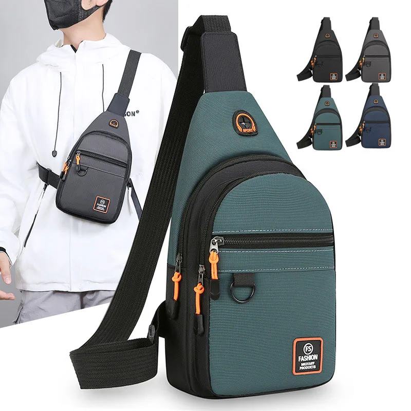 

Водонепроницаемая мужская многослойная нагрудная сумка, легкая сумка через плечо на ремне, повседневная уличная походная сумка, карман для денег