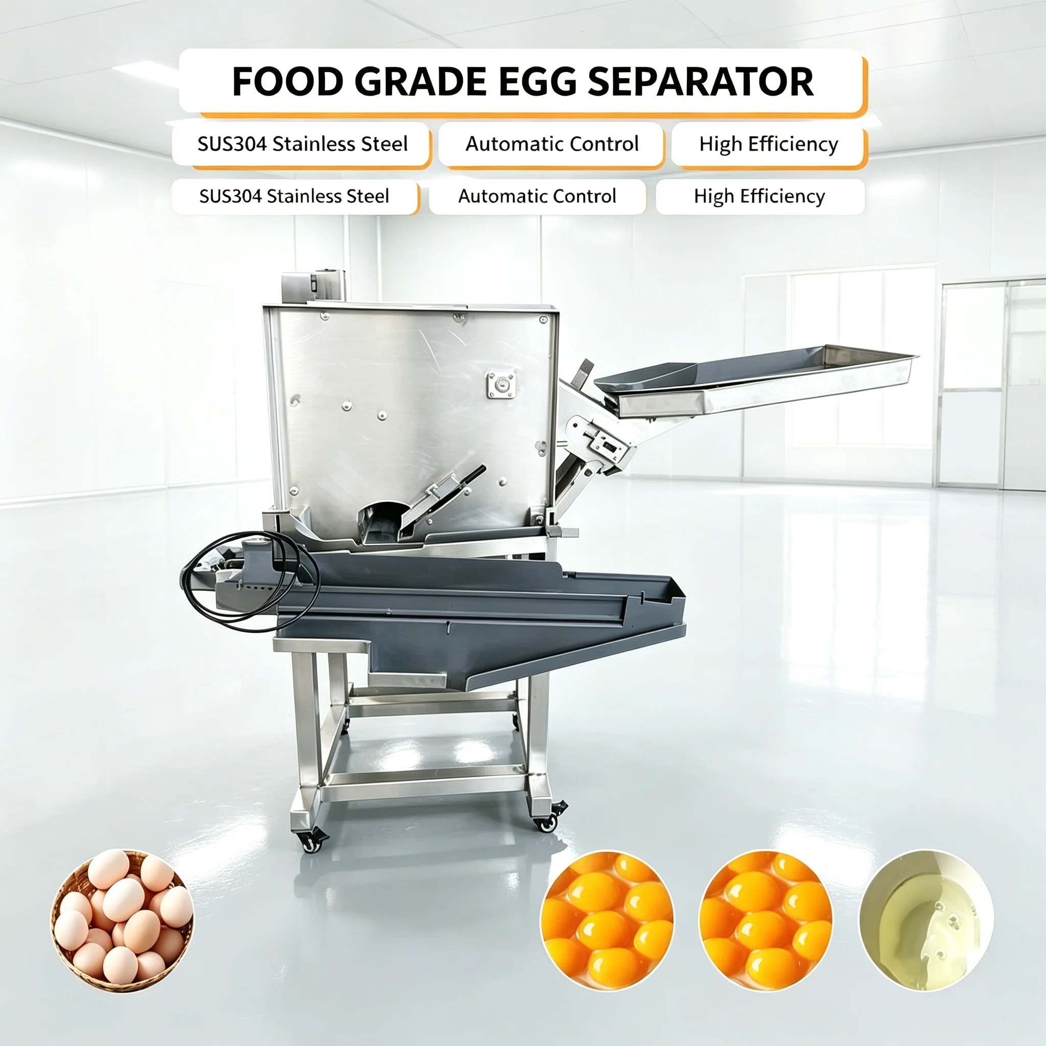 Egg Breaking Separator Machine Stainless Steel Commercial For Bakery Egg Liquid Production Customized