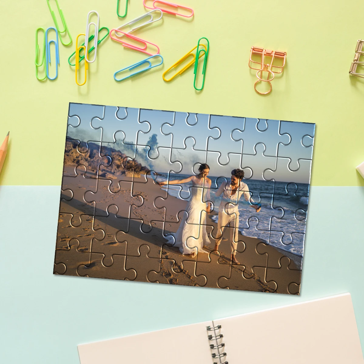 

Beach couples Customizable Picture Personalized Photo Jigsaw puzzle Personalised Decompression Puzzles Custom DIY Personalised