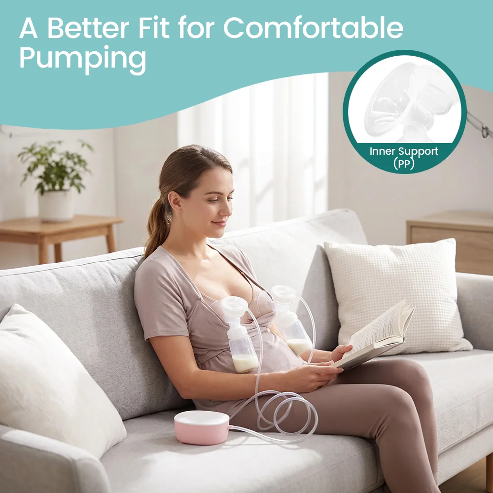Double Electric Breast Pump, Upgraded Anti-Backflow Design, USB-C Rechargeable Built-in Lithium Battery, Ultra-Quiet Pain-Free S