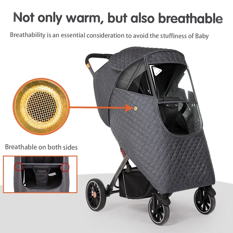 Thick water-proof rain cover use in winter rain cover for baby stroller