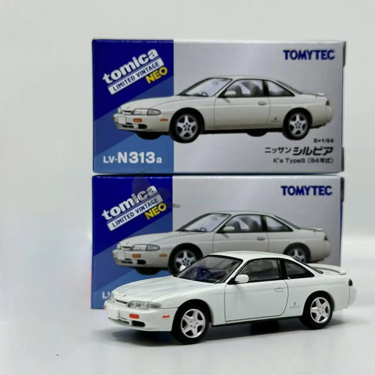 

2406 Tomytec TLV 1/64 LV-N313a SILVIA K's TypeS S14 White Die-cast Alloy Car Model Collection Display Gift