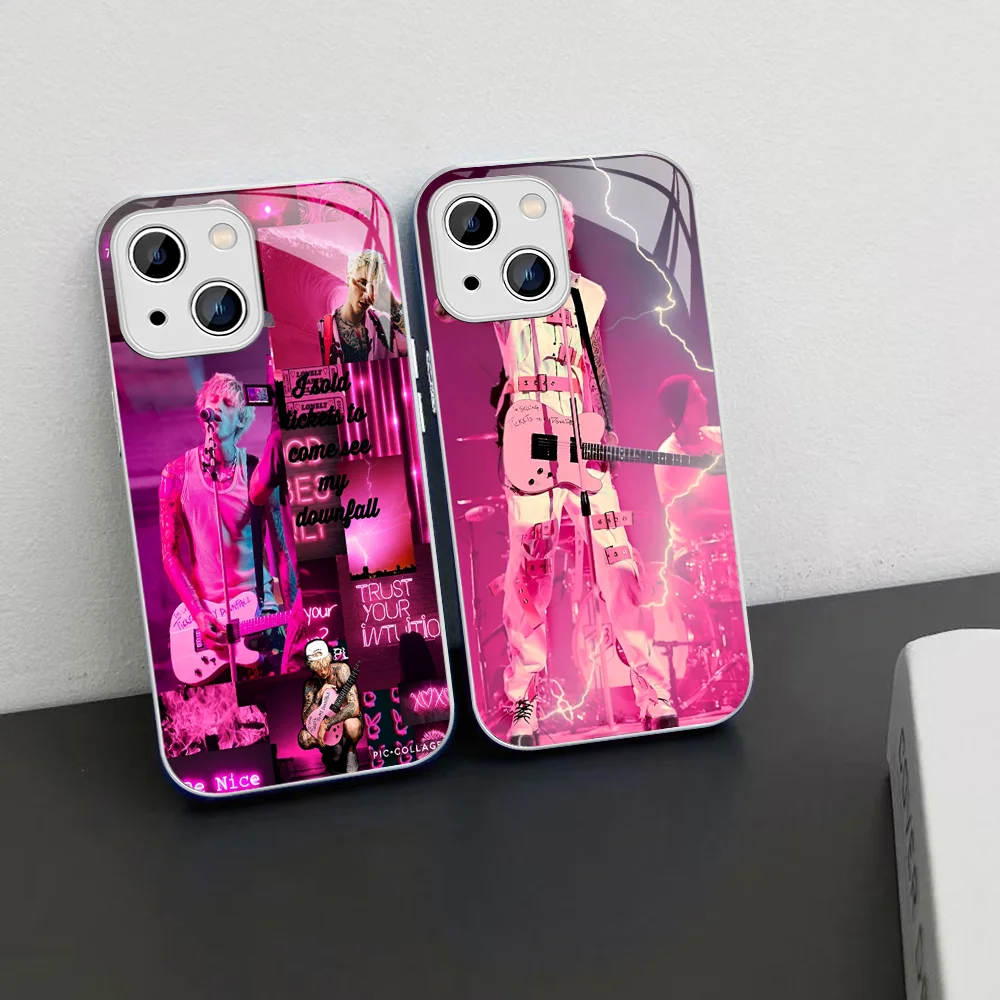 Singer M-Machine G-Gun Pink K-Kelly Cool Phone Case Tempered Glass For Iphone 14 13 12 11 Pro Mini XS MAX 14Plus X XS XR Fundas