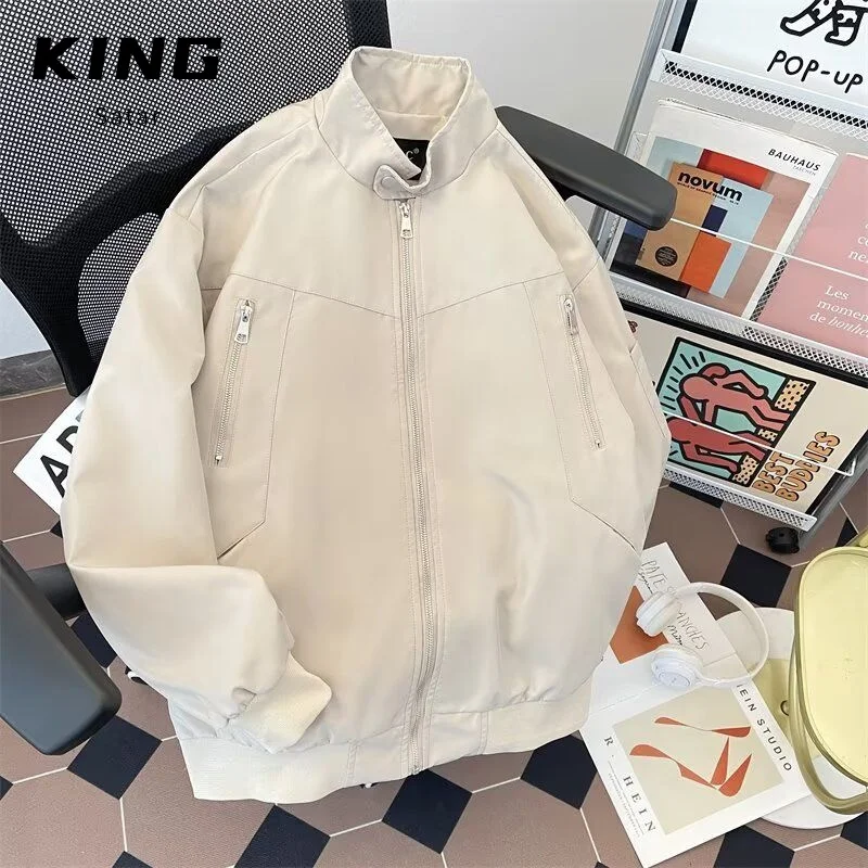 

HTTAOSUP American High Street Sle Men's Zipper Design Pilot Jaet Baseball Coat Cotton Outerwear Slim Fit ort Sve