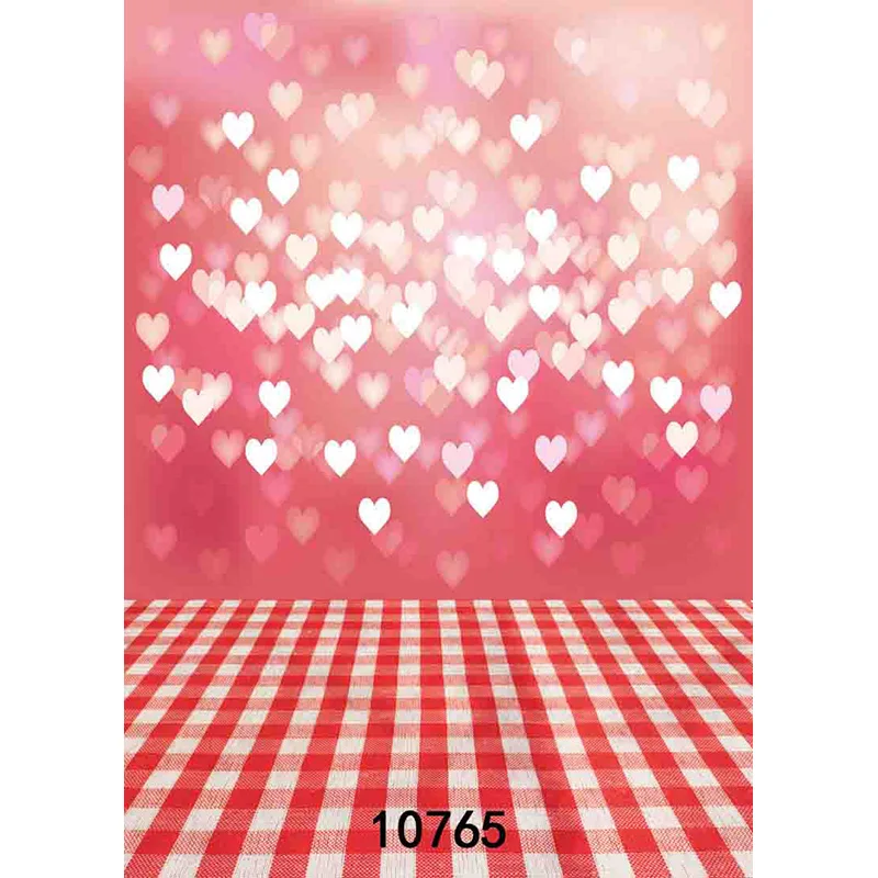 SHENGYONGBAO Art Fabric Valentine Day Photography Backdrops Prop Love Heart Rose Wooden Floor Photo Studio Background  QQ-01