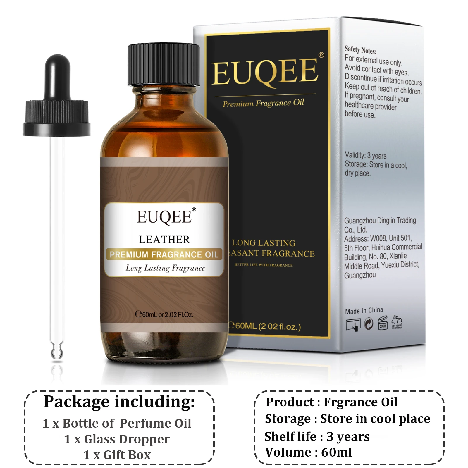 EUQEE Premium Men\'s Fragrance Oil for Soap & Candle Making, Aromatherapy, Woody Scent for Home Fragrance Bay Rum Leather Aroma