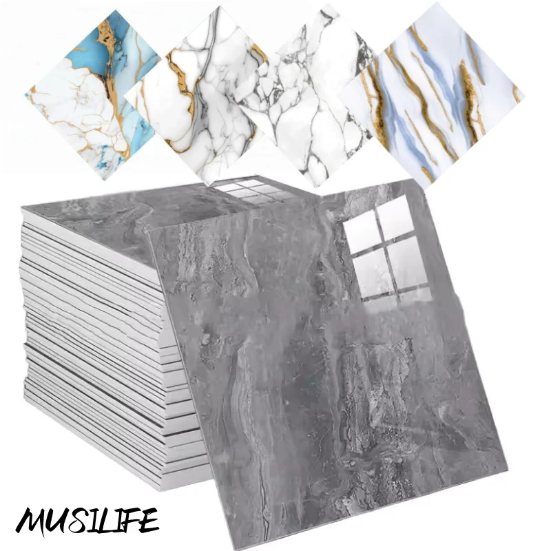 

PVC Imitation Marble Wall Stickers Self-adhesive Wall Paper Wall Decoration for Living Room Faux Tiles Kitchen Sticker 30*30cm