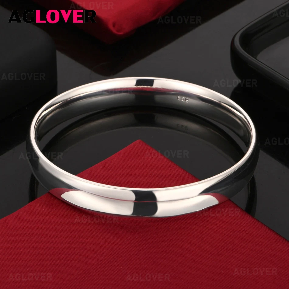 

AGLOVER 925 Sterling Silver 10mm Closed Width Bracelet Women Cute Noble Anniversary Gift Jewelry