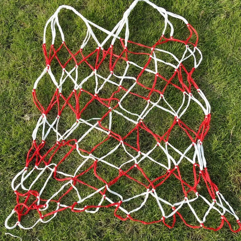 Bolso de bola grande portátil, voleibol, futebol, costura, saco de malha, basquete, vermelho, branco, ferramentas ao ar livre, B7W0